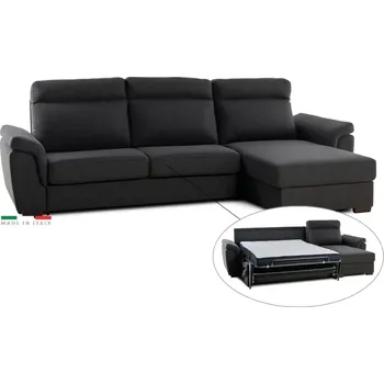 Sedací souprava Rohová sedací souprava AZZURRA br. FIORELLO s rozkladem na každodenní spaní, pravá, 140, tm. šedá (jazz 22 graphite)