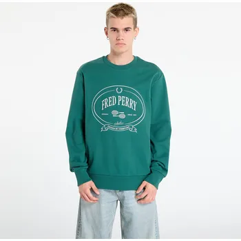 Pánské oblečení Mikina FRED PERRY Chosen By Champions Sweatshirt Sport Green M