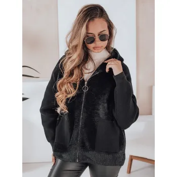 Dámský kabát Dámská bunda z alpaky KATHERINE NY0481z Barva: Černá, Velikost: S