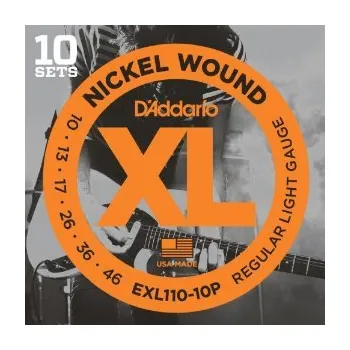 Struna pro kytaru a smyčcový nástroj D'Addario EXL110-10P Regular Light - .010 - .046