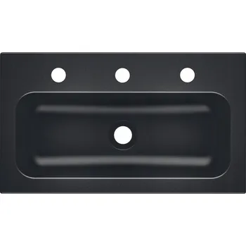 Umyvadlo na desku obdélníkové Moderno MAGO 61 cm stříbrné