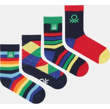 Pánské ponožky Dětské ponožky United Colors of Benetton 4-pack tmavomodrá barva, 6AO30704E 6AO30704E.G.seasonal 59X, vel. 39/41