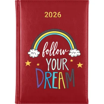 Diář Knižní kalendář 2026 A5 červený