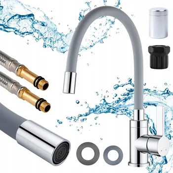 Vodovodní baterie KUCHYŇSKÁ BATERIE S VÝPUSTÍ STOJÍCÍ ŠEDÁ