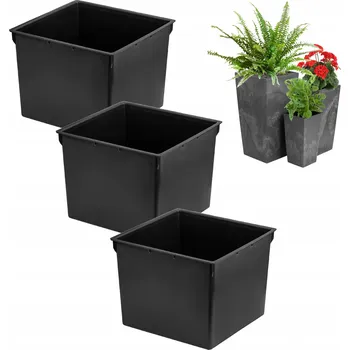 Květináč Vložka do květináč, sada 3 ks, 8 l, pro květináče Prosperplast, výška 42 cm, černá