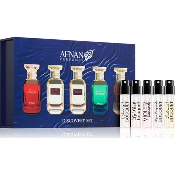 Dámský parfém Afnan Bouquet Collection Afnan Cherry Bouquet parfémovaná voda 2 ml + Afnan Violet Bouquet parfémovaná voda 2 ml + Afnan Mystique Bouquet parfémovaná voda 2 ml + Afnan Delicious Bouquet parfémovaná voda 2 ml + Afnan La Flleur Bouquet parfémovaná voda 2 ml