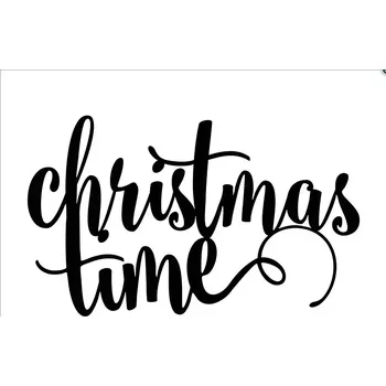 Vánoční dekorace Vánoční nápis - černý Christmas Time