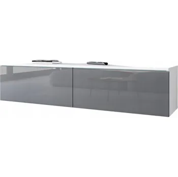 Televizní stolek TV stolek do obývacího pokoje 140 cm, 2-dveřový, mat + lesk, stojící nebo závěsný