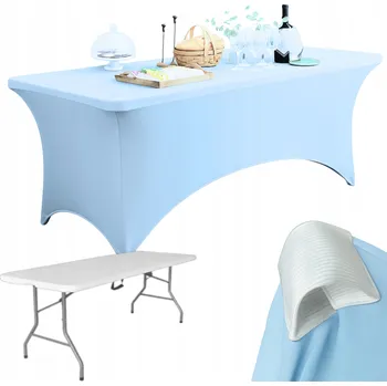 ubrus Potah na stůl MODRÝ banketový cateringový ELASTICKÝ ubrus
