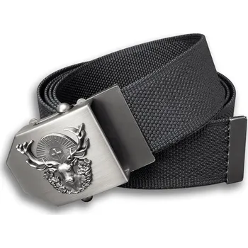 Opasek Textilní opasek lovecký Jelen Hubert - černý