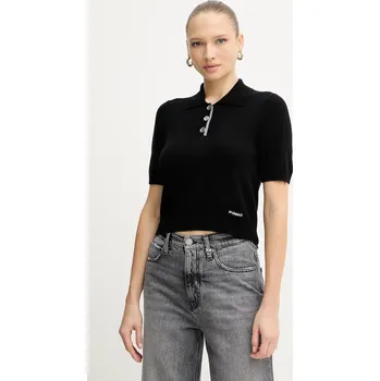 Pánské tričko Vlněné polo tričko Pinko dámské, černá barva, 105450 A2Q9 105450.A2Q9 99X, vel. M