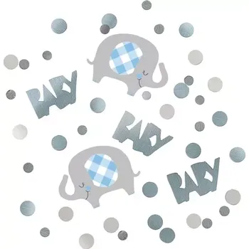 Party dekorace Konfety Sloník s květinami modrý