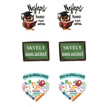 samolepka Samolepky, kulaté, SKVĚLÝ PAN UČITEL, 4,5 cm, 6ks/arch