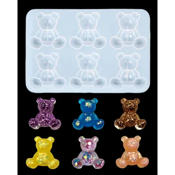 Forma na odlévání Silikonová forma – medvědi 6 ks