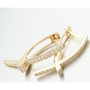 Náušnice Dámské náušnice stříbro 925 zirkon zlacené PKL-2239