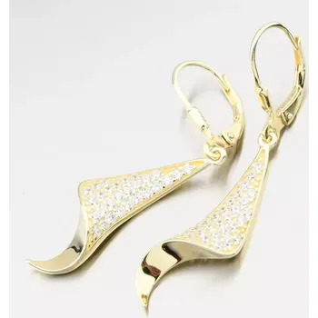 Náušnice Dámské náušnice stříbro 925 zirkon zlacené visací PKL-2225