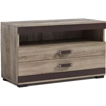 Televizní stolek Televizní stůl P16, 100cm,wenge korpus+lišta /canyon dvířka(č.1/černé)