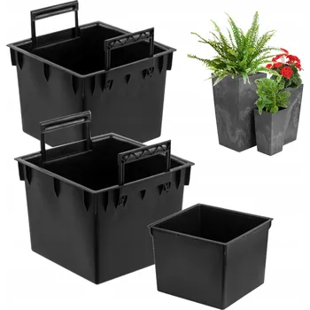 Květináč Plast Květináč černý, Botle 26 cm x 26 x 20,5 cm