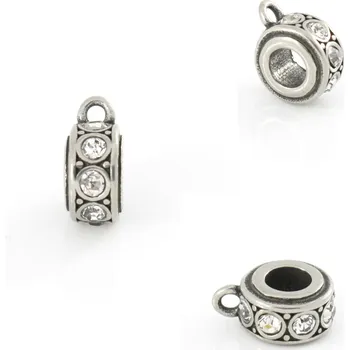 Materiál na výrobu šperku Kamínková rondelka s očkem 316L 13x6mm - 1Ks - 1Ks