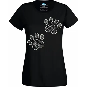 Dámské tričko Tlapky Věrného Psa (Velikost: 4XL, Barva: Černá)