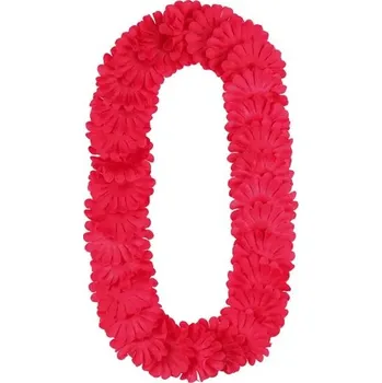 Karnevalový kostým PartyDecoHavajský věnec deluxe 120cm - červený