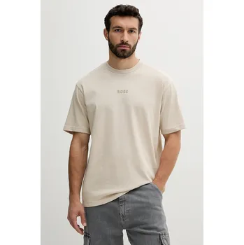 Bavlněné tričko BOSS Green Tee 10 50519368 béžová 80X, vel. XXL