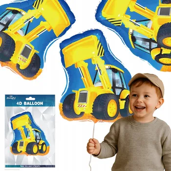 Balónek FÓLIOVÝ BALÓN S POTISKEM NA HELIUM KOPARKA STROJ STAVBA 55x65CM PRO DĚTI