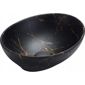 Umyvadlo na desku oválné Mexen Elza 40,5 cm černé