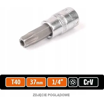 Klíč Nástrčný klíč 1/4" s bitem TORX 37 mm/T40 (s otvorem) / TEGER