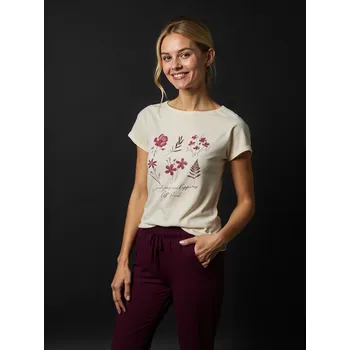 Dámská halenka Módní tričko s potiskem, 36- 46, Off pink Barva: 10-naturální, Velikost: 36