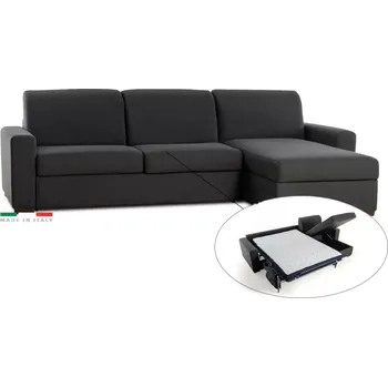 Sedací souprava Rohová sedací souprava ONE s rozkladem na každodenní spaní, pravá, 140, tm. šedá (jazz 22 graphite)