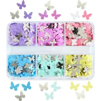 Flitry ve tvaru motýlků 3–4 g Barevné flitry na zdobení Dekorace na scrapbooking Umělecké a kreativní tvoření DIY ozdoby 2