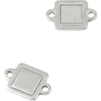Materiál na výrobu šperku Ocelový konektor čtverec 14x9mm - 1Ks - Nerez SL