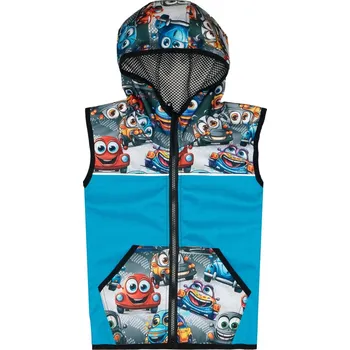 Softshellová vesta jaro/podzim - Auta Velikost: 104