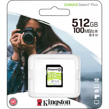 Paměťová karta Paměťová karta Kingston Canvas Select Plus SDXC 512 GB Class 10 UHS-I/U3 V30