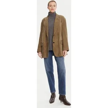 Pánská casual bunda Weekend Max Mara Kožená bunda Rolanda 2525446071650 Hnědá Oversize XXS