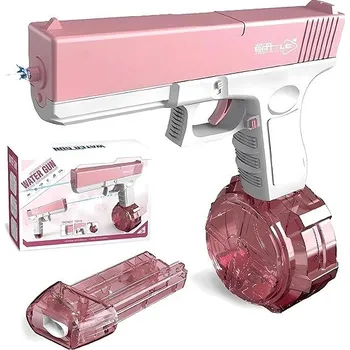 BATTLE Elektrická vodní pistole - Glock, 2 zásobníky, růžová