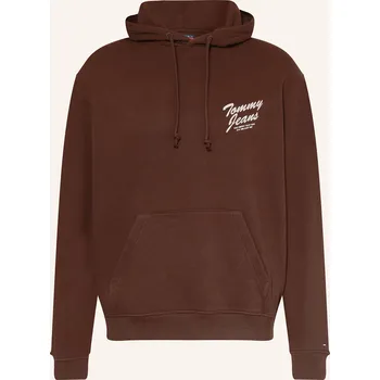 Pánská mikina Tommy Jeans Pánská Mikina S Kapucí, tmavě hnědá, XL