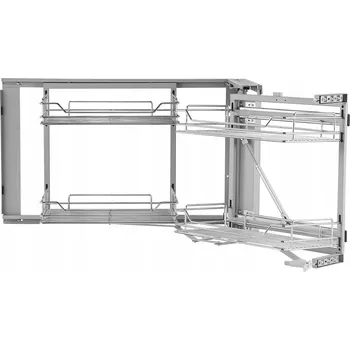 Kuchyňská skříňka Výsuvný organizér do skříňky, 2 úrovně, 4 police, organizér do kuchyňské skříňky