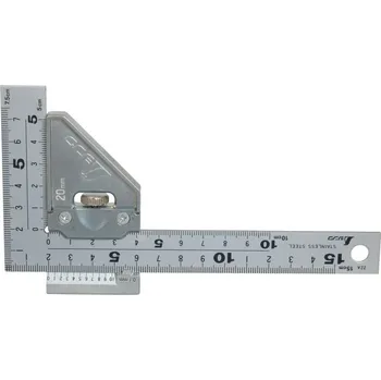 Úhloměr Shinwa - přesný nerezový úhelník s dorazem 150 mm