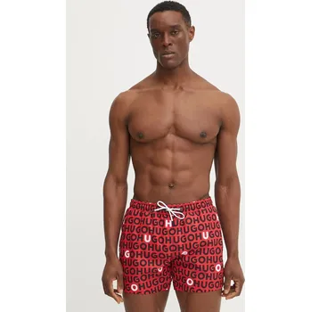 Plavkové šortky HUGO TORTUGA červená barva, 50535412 33X, vel. M