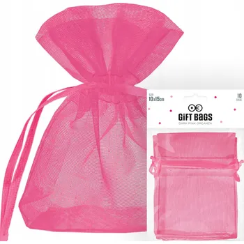 Obraz RŮŽOVÉ ORGANZOVÉ SÁČKY IDEÁLNÍ NA DÁREK , SVATBA , SVATEBNÍ DÁREK 10 Ks