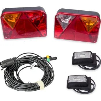 Auto-moto Sada světel: DOBPLAST zadní světla + DOBPLAST LED obrysová světla + MANTES 7m 7pinový svazek