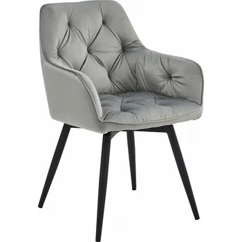 Jídelní židle Židle JORK360 - samet stříbrno-šedý / nohy černé x 1