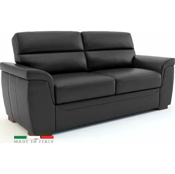 Pohovka Kožená pohovka ROSSO II 2P, černá (nero 308)