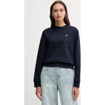 Dámská mikina Bavlněná mikina Lacoste dámská, tmavomodrá barva, hladká, SF5270 59X, vel. 34