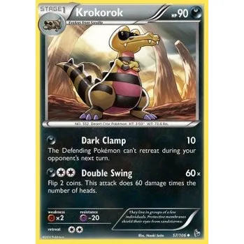 Sběratelská karetní hra Pokémon FLF 057/106 Krokorok - Flashfire Stav: Excellent, Verze: REVERSE HOLO
