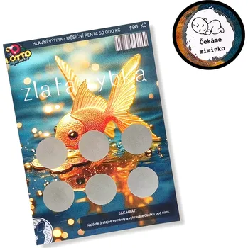 GRAVENO Stírací los Čekáme miminko (zlatá rybka)