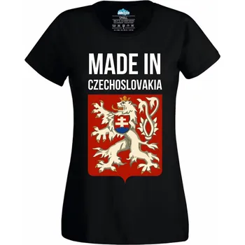 Dámské tričko Státní znak ČSSR Made in Czechoslovakia (Velikost: 4XL, Barva: Černá)
