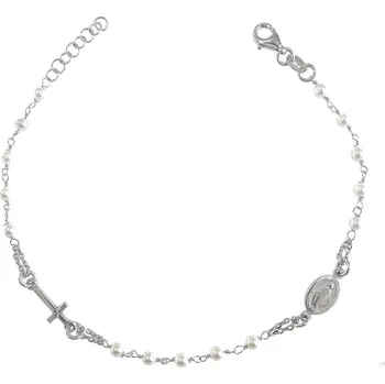 Náramek Stříbrný růžencový náramek perlový délka náramku 19+3cm